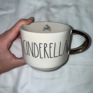 Rae Dunn Cinderella Mug Disney Princess Artisan Collection Gold Handle set stack